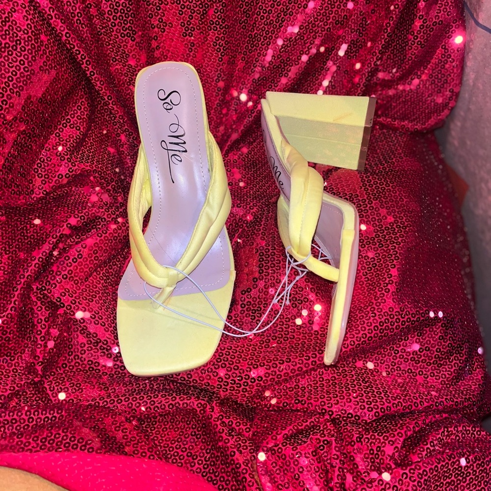 So Me Women's Yellow Heeled Sandals